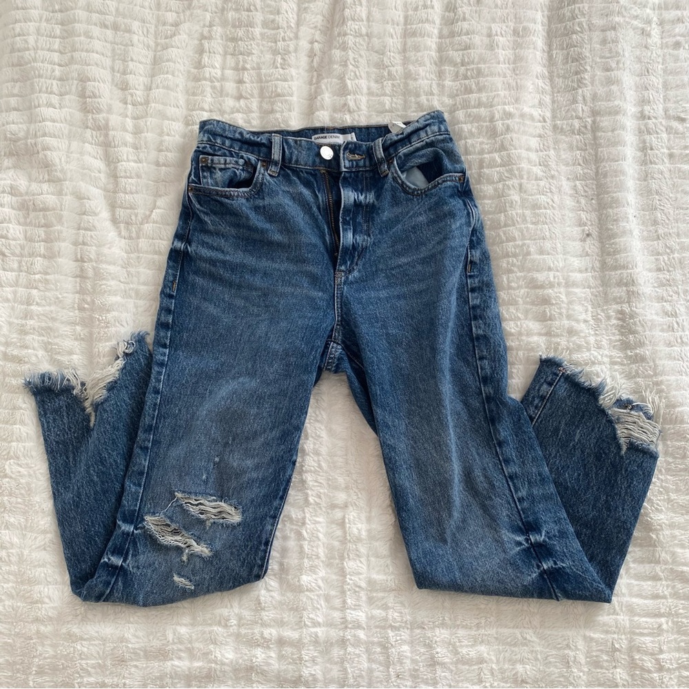 Garage Dark Blue Wash Straight Jeans